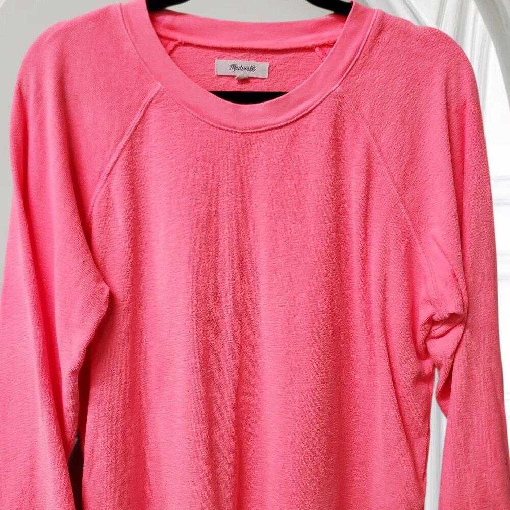 Madewell Terry Raglan Sweater Sweatshirt in‎ Neon Medium - Picture 2 of 7